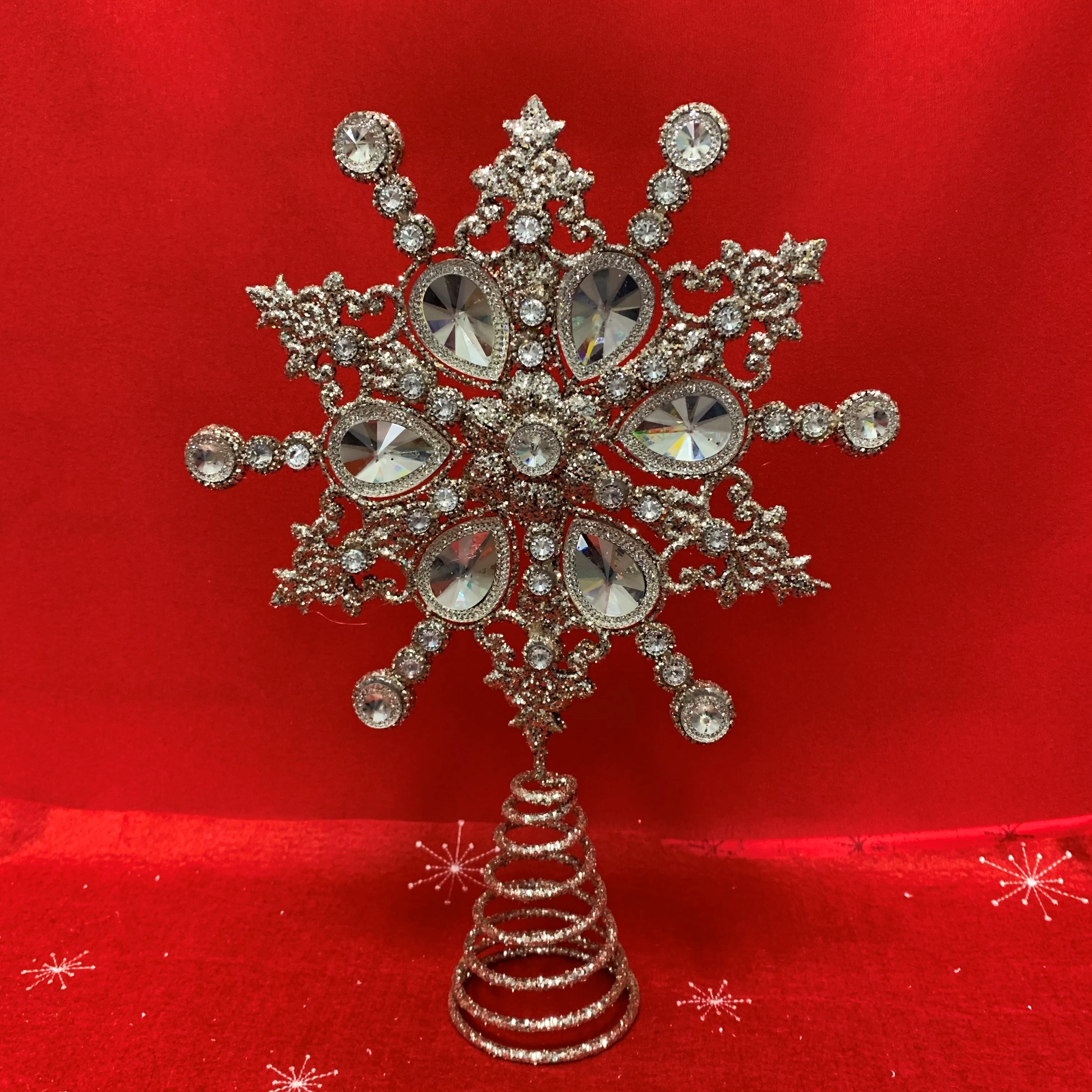 TREE TOPPER SILVER SNOWFLAKE 